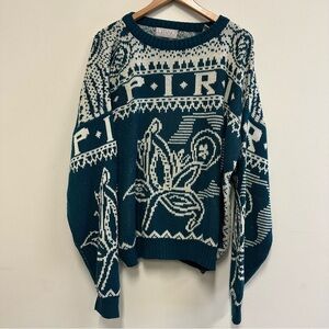 Gitano Teal and Cream SPIRIT Knit Sweater